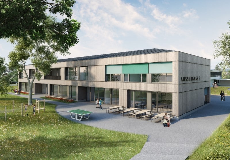 holzelementbau hybridbauweise holzfassade